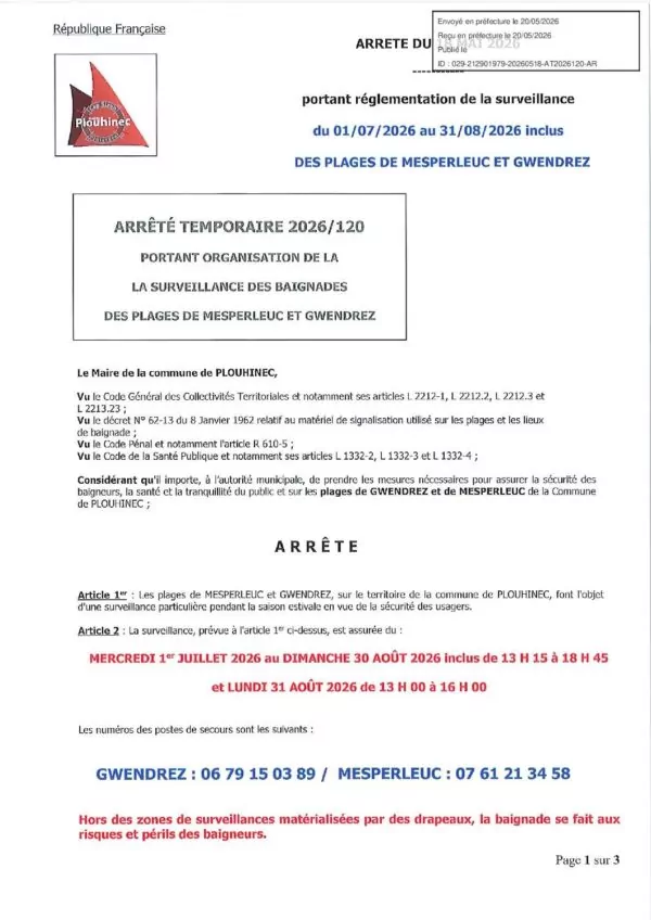 Image du document AT 2026 120 SURVEILLANCE PLAGES